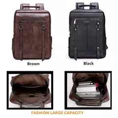 JEEP BULUO-Bolsa Masculina Casual para Laptop, Mochila de Couro Dividido, Bolsa para Computador, Alta Capacidade, Nova Tendência na internet