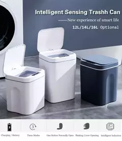 Sensor automático lixeira, elétrico, Touchless, Smart Bin, cozinha, banheiro, balde impermeável, lixo com tampa, Home Wastebasket, 16L - comprar online