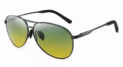 Óculos polarizados para aviação com armação Metail para homens, óculos de sol com mudança de cor, masculino Day Night Vision Driving - Wolf Magazine