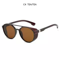 Óculos de sol redondos Steampunk clássicos para homens, óculos vintage, tons para exterior, moda masculina, UV400 - Wolf Magazine