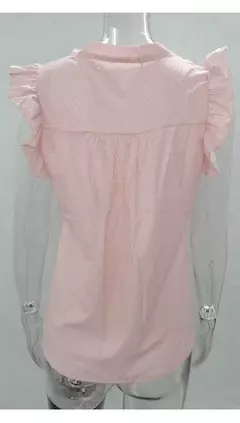 Mulheres verão elegante babados sem mangas polka pot laço até laço laço blusas e camisas casual oversize topos sexy pulôver túnica - loja online