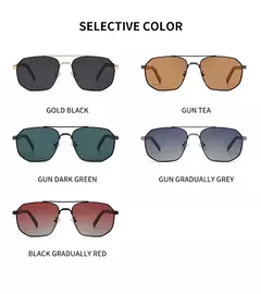 GCV-Óculos clássicos polarizados quadrados masculinos, óculos de sol piloto, armação de metal, óculos masculinos, bloqueio UV, marca de luxo, 2021 - loja online