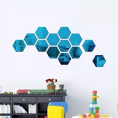 Imagem do Hexagon 3D Espelho Adesivo de Parede, Sala Adesivos, Decoração do Quarto, Banheiro, Decoração de Casa, Vários tamanhos, DIY TV Fundo