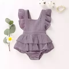 2023 Verão Bebê Recém-nascido Meninas Bodysuits Roupas Princesa Ruffle Algodão Macacão Bonito Criança Backless Lace Up Bow Beach Outfits na internet