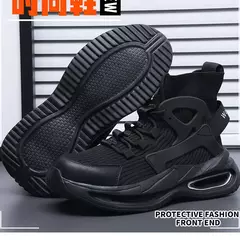 Imagem do Sapatos de segurança com toe cap aço para homens, botas de trabalho, alta segurança, peso leve, respirável, S3