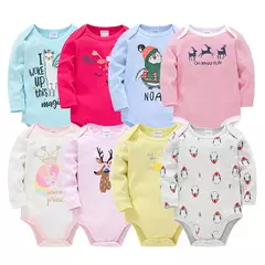 Kavkas-bebê meninos e meninas bodysuit, macacão de manga comprida, 100% algodão, roupas recém-nascidas, roupas de bebê, 0-12 meses, 6 pcs, 3 pcs - comprar online