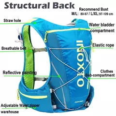 Mochila para homens e mulheres, sacos de esporte ao ar livre, trilha, maratona, corrida, caminhada, opção, bolsa de água, frasco, 8L - loja online