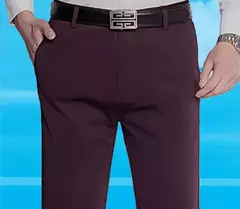 Calça casual elástica de seda no gelo masculina, calça larga fina de meia idade e idosa, verão - loja online