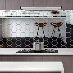 Hexagon 3D Espelho Adesivo de Parede, Sala Adesivos, Decoração do Quarto, Banheiro, Decoração de Casa, Vários tamanhos, DIY TV Fundo - loja online