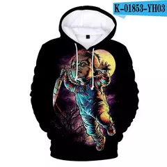 Chucky-Homens 3D Full-Print Hoodies Filme de Terror, moletom Hoodie, Traje Cosplay, Streetwear, Unisex, Nova Moda, 2024 - loja online