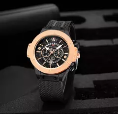 Imagem do Movimento Japonês Masculino Relógio de Quartzo, Silicone Strap, Impermeável, Marca de topo, Luxo, Esportes, Calendário, Novo, 2023