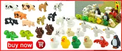 City Animal Building Blocks Set para crianças, Bricks Brinquedos, Pato, Cisne, Porco, Gato, Pássaro, Cão, Acessórios de fazenda, Pequenas partículas, Presentes para crianças - Wolf Magazine