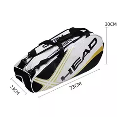 Saco De Raquetes De Tênis De Cabeça, Mochila De Grande Capacidade, Badminton Gymbag, Saco De Raquete De Squash com Sapatos Separados, 3-6 Peças