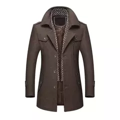Inverno casacos de lã masculina nova moda meio longo cachecol gola de algodão acolchoado grosso quente casaco de lã masculino trench coat M-5Xl - loja online
