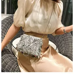 Lantejoula prata strass borla sacos de ombro para mulheres, bolsa pequena cadeia, embreagem elegante senhoras festa noite, moda luxo design - loja online