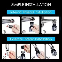 Imagem do Extensor De Torneira De Alta Pressão 360 Bubbler Rotativo, 2 Modos, Poupança De Água, Gadgets De Banheiro, Suprimentos De Acessórios De Cozinha