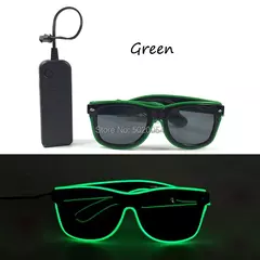 10 cores moda el fio neon led óculos de sol bar dança dj brilhante piscando óculos de sol masculino iluminar óculos - comprar online