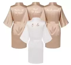 Vestes de seda cetim para mulheres plus size, roupão de casamento, vestido de dama de honra, vestido feminino, roupa de dormir, dama de honra, ouro rosa - comprar online