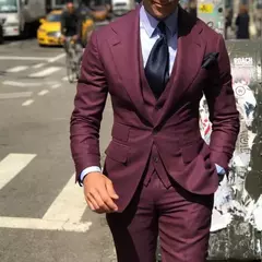 Smoking Slim Fit para casamento masculino, terno padrinhos, jaqueta formal de negócios, colete, calças, noivo clássico, 3 peças - loja online