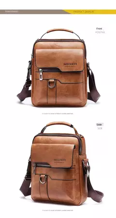 Bolsa de Ombro de Couro PU Masculina, Bolsas Crossbody, Business Flap, Mensageiro Sólido Masculino, Bolsa de Viagem, iPad, 9.7 ", iPad, Brand
