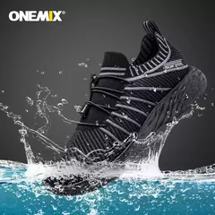 Onemix novos sapatos de água para homem correndo tênis de malha leve de secage na internet