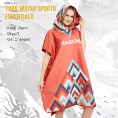 Imagem do HOTMANGO-Toalha Poncho de Microfibra, Traje Surf Beach, Roupete de Banho com Capuz, Atividades Impermeáveis, Homens e Mulheres Adultos