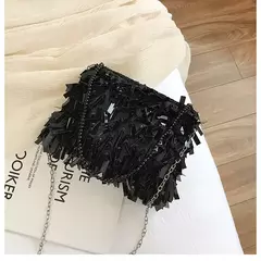 Lantejoula prata strass borla sacos de ombro para mulheres, bolsa pequena cadeia, embreagem elegante senhoras festa noite, moda luxo design