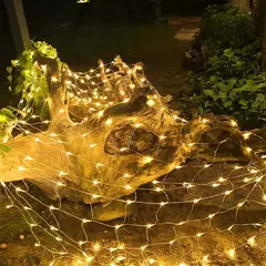 Impermeável Net Mesh Luzes LED, Fada Cortina, Guirlanda, Exterior, Jardim, Decoração de Casamento, Festa de Natal, 3m, 6m, 12m - comprar online