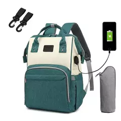 Imagem do Bolsa de fraldas com grande capacidade para mamãe, mochila para bebê multifuncional, a prova d'água, para viagens, para cuidado da criança