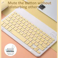 Teclado e mouse bluetooth para ipad xiaomi samsung huawei telefone tablet fino mini teclado sem fio para android ios windows - comprar online