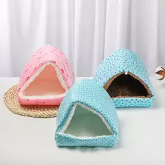 Cute Cartoon Sleeping Bed for Pet, Mini Cage, Coelho, Esquilo, Ninho de cobaia, Ratos pequenos, Rato, Casa de hamster, Tapete macio quente, Inverno - loja online