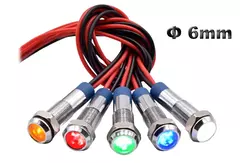 YIDI-LED Lâmpada indicadora de metal para motocicleta, luz piloto do fio, vermelho, verde, azul, âmbar, branco, 6mm, 6V, 12V, 24V, 220V, AC, 5 PCs, 10PCs - Wolf Magazine