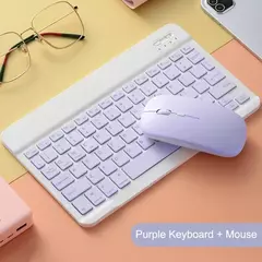 Imagem do Teclado e mouse bluetooth para ipad xiaomi samsung huawei telefone tablet fino mini teclado sem fio para android ios windows