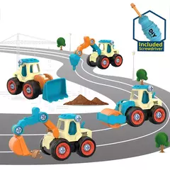 Porca Desmontagem Carregando Descarga Engenharia Caminhão Escavadeira Bulldozer Montessori Educação Brinquedo Criança Parafuso Criativo Ferramenta Carro