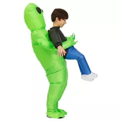 Et alienígena inflável terno alienígena monstro inflável traje assustador verde alienígena cosplay traje para adulto festa festival palco na internet