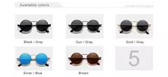 KINGSEVEN-Gothic Steampunk Polarized Sunglasses para Homens e Mulheres, Frame de Metal Redondo, Brand Designer, Alta Qualidade, Vintage - loja online