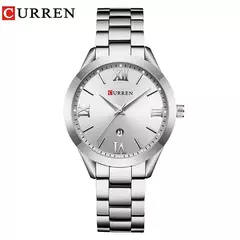 Curren-relógio das mulheres, estilo retro, impermeável, aço, quartzo, presente de Natal, 9007 - comprar online