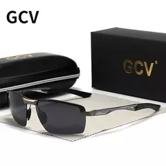 Gcv ultraleve quadro polarizado óculos de sol eyewear masculino moda estilo esportes condução pesca masculino viagem ao ar livre óculos uv