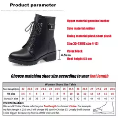 WOIZGIC-Ankle Boots de couro genuíno para mulheres, sapatos de plataforma, pelúcia, quentes, plus size, com renda, 35-43, senhoras, feminino, inverno - Wolf Magazine