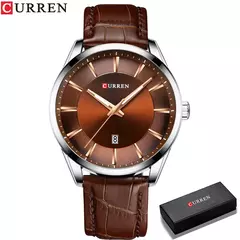 CURREN-Relógios masculinos de quartzo com pulseira de couro, marca de luxo superior, relógio de negócios, novo - Wolf Magazine