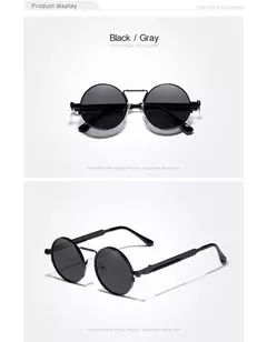 KINGSEVEN-Gothic Steampunk Polarized Sunglasses para Homens e Mulheres, Frame de Metal Redondo, Brand Designer, Alta Qualidade, Vintage na internet