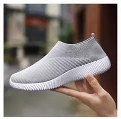 Tênis slip-on vulcanizados para mulheres, sapatos baixos, mocassins ambulantes, plus size 42, alta qualidade