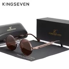 KINGSEVEN-Gothic Steampunk Polarized Sunglasses para Homens e Mulheres, Frame de Metal Redondo, Brand Designer, Alta Qualidade, Vintage - Wolf Magazine