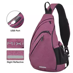 Mixi-Mochila de Ombro para Homens e Mulheres, Bolsa Crossbody Sling USB, Meninos Ciclismo, Esportes, Viagem, Moda Versátil, Bolsa de Estudante - Wolf Magazine