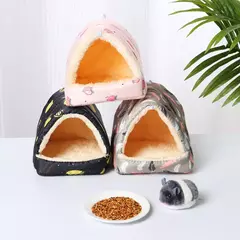 Cute Cartoon Mini Cage para Pet, Cama de dormir, Soft Mat, Casa, Coelho, Esquilo, Cobaia, Ninho, Animal pequeno, Ratos, Rato, Hamster, Inverno, Casa na internet