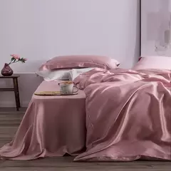 Liv-Conjunto de cama verde esteta, lençóis com amoreira, capa de colcha, fronha, cama queen e king size, 100% seda, 25 Mm na internet