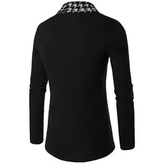 Casaco masculino de malha com punho clássico, suéter para homens de outono e inverno - comprar online