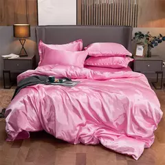 Monocromático Rayon Satin Conjunto de cama, luxo Kit Duvet Cover, Twin Queen e Cama King Size, 2PCs, 3PCs, 4PCs