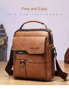 Bolsa de Ombro de Couro PU Masculina, Bolsas Crossbody, Business Flap, Mensageiro Sólido Masculino, Bolsa de Viagem, iPad, 9.7 ", iPad, Brand na internet