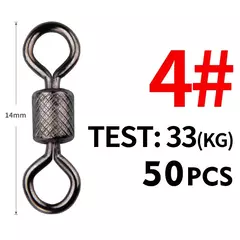 Imagem do Meredith Fishing Swivels, Ball Bearing Swivel com Snap Segurança, Sólidos Rolling Anéis, Acessórios De Pesca Da Carpa, 50pcs por lote